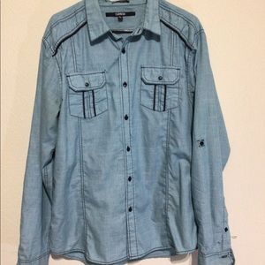 🌈🌈 carbon light blue button up classic fit